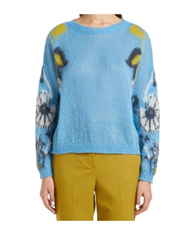 Iblues Crew Neck Long-sleeved Sweater In Blue