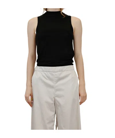 Iblues Crew Neck Ribbed Vest In Black
