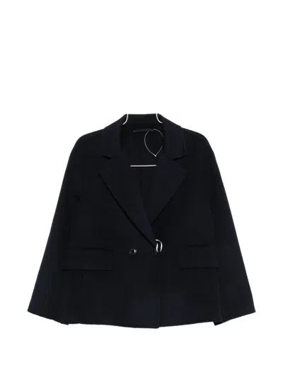 Iblues Double-breasted Notched-lapel Jacket In Black