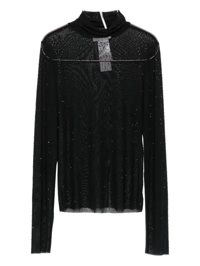 Iblues Embellished High-neck Top In Black