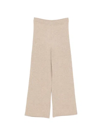 Iblues Fine-knit Cropped Trousers In Red