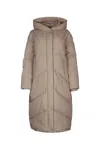 Iblues Hooded Puffer Coat In Brown
