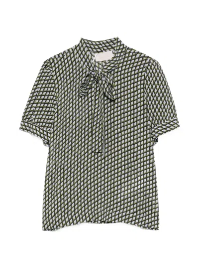 Iblues Geometric-print Pussy-bow-collar Blouse In Multi