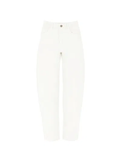 Iblues High-rise Barrel-leg Trousers In White