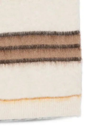 Iblues Horizontal-stripe Knitted Scarf In Gold