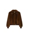 Iblues Faux-fur Zip-front Jacket In Brown