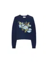 Iblues Floral-embroidered Sweater In Blue