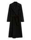 Iblues Reus Lapel-collar Belted Coat In Black