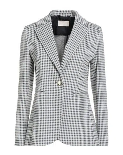 Iblues I Blues Woman Blazer Ivory Size 10 Polyester, Viscose, Cotton, Elastane In White