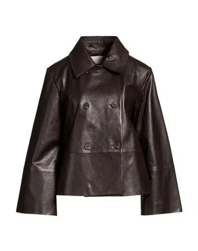 Iblues I Blues Woman Jacket Dark Brown Size 2 Sheepskin