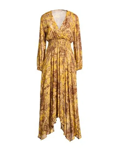 Iblues I Blues Woman Maxi Dress Yellow Size 10 Viscose, Wool