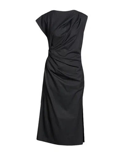 Iblues I Blues Woman Midi Dress Charcoal Size 6 Polyester, Viscose, Elastane In Black