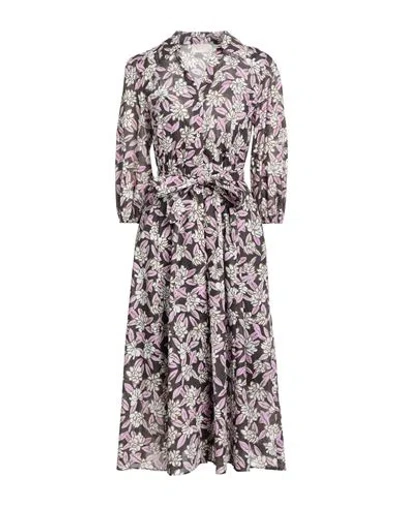 Iblues I Blues Woman Midi Dress Chocolate Brown Size 8 Cotton