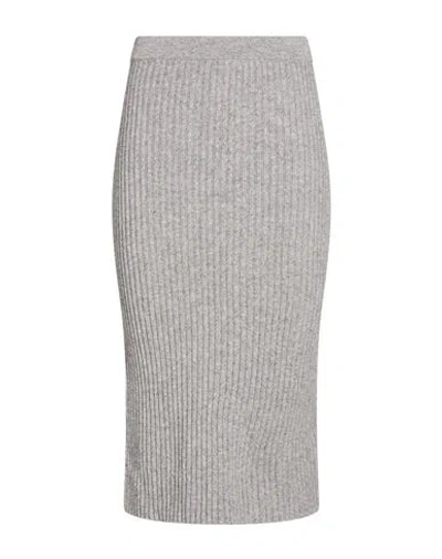 Iblues I Blues Woman Midi Skirt Grey Size Xl Wool, Viscose, Polyamide, Cashmere In Gray