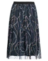 Iblues I Blues Woman Midi Skirt Midnight Blue Size 10 Polyester In Multi