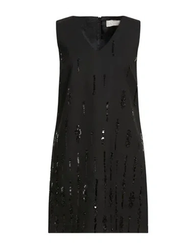 Iblues I Blues Woman Mini Dress Black Size 8 Polyester, Viscose, Elastane