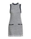 Iblues I Blues Woman Mini Dress Navy Size L Cotton, Acrylic, Polyamide, Textile Fibers, Mohair Wool In Black