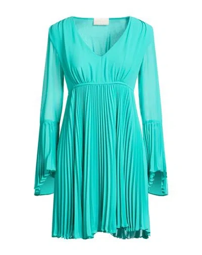 Iblues I Blues Woman Mini Dress Turquoise Size 2 Polyester In Green