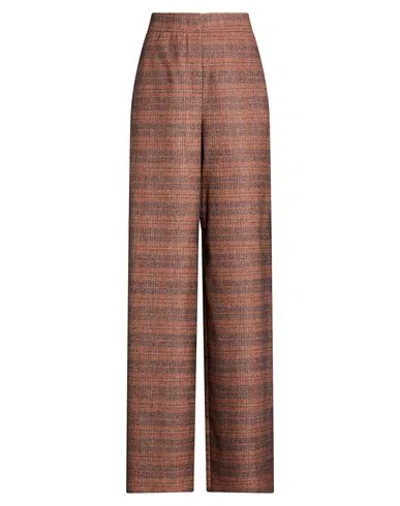 Iblues I Blues Woman Pants Brown Size 2 Wool, Polyester, Viscose, Polyamide, Elastane