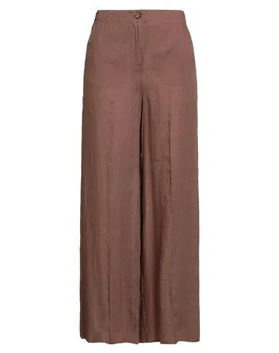 Iblues I Blues Woman Pants Brown Size 4 Linen