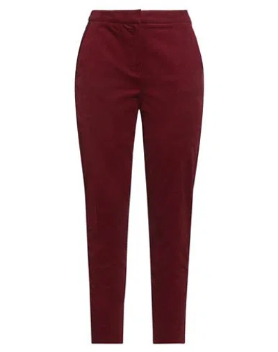 Iblues I Blues Woman Pants Burgundy Size 8 Cotton, Elastane In Red