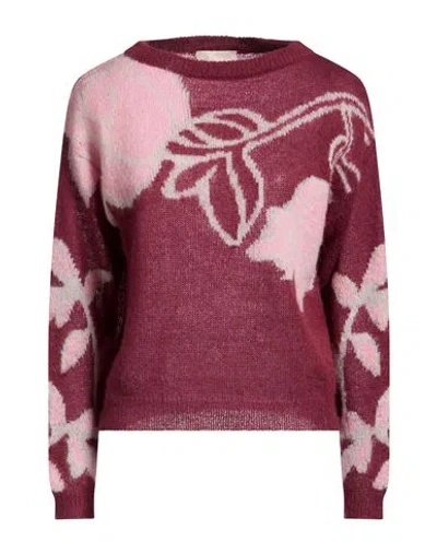 Iblues I Blues Woman Sweater Burgundy Size S Acrylic, Polyamide, Mohair Wool
