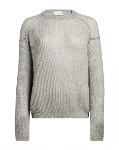 Iblues I Blues Woman Sweater Grey Size L Acrylic, Polyamide, Mohair Wool In Gray