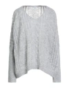 Iblues I Blues Woman Sweater Light Grey Size L Acrylic, Polyamide, Mohair Wool, Alpaca Wool In Gray
