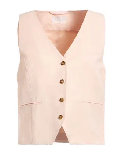 Iblues I Blues Woman Tailored Vest Blush Size 8 Linen, Viscose In Pink