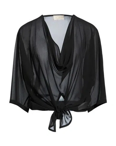 Iblues I Blues Woman Top Black Size 2 Polyester
