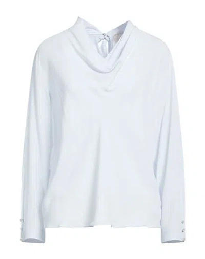 Iblues I Blues Woman Top Sky Blue Size 10 Acetate, Silk