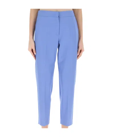 Iblues Iron-sewn Elastic Waist Casual Pants In Blue