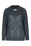Iblues V-neck Pointelle-knit Sweater In 016
