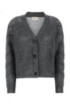 Iblues Button-up Textured Cardigan In Black