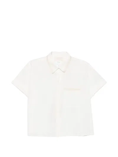 Iblues Lace-trim Short-sleeve Shirt In White