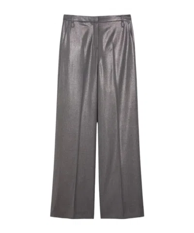 Iblues Lamé Trousers In Gray
