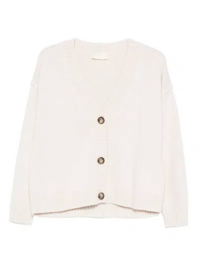 Iblues Livigno Buttoned V-neck Cardigan In Neutral