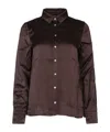 Iblues I Blues Satin Button Up Shirt In Black
