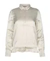 Iblues I Blues Satin Button Up Shirt In Neutral