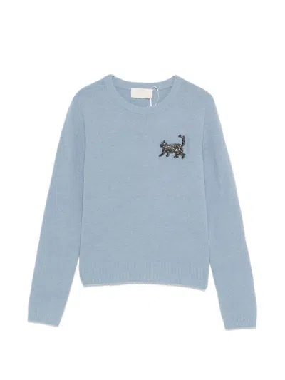 Iblues Luciana Embellished Crew-neck Sweater In Blue
