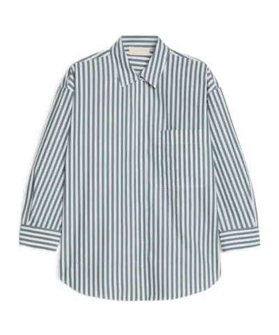 Iblues Striped Cotton Shirt In Blue