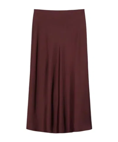 Iblues Pleated Detail Skirt In Burgundy