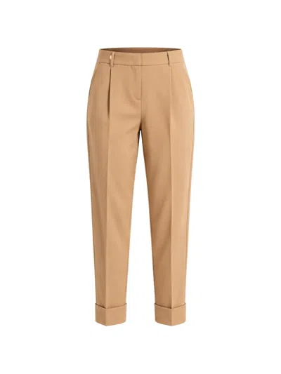 Iblues Pleated Turn-up Trousers In Brown