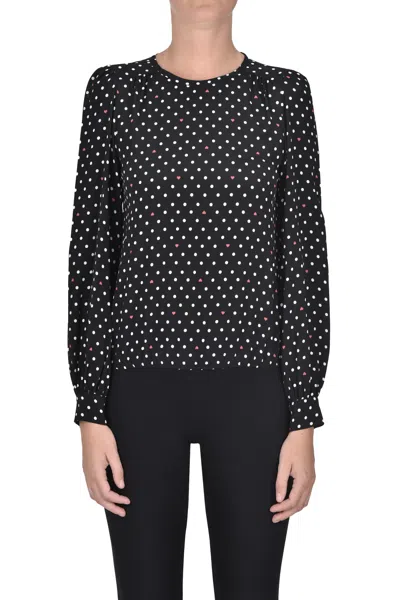 Iblues Polka Dot Crepè Shirt In Black