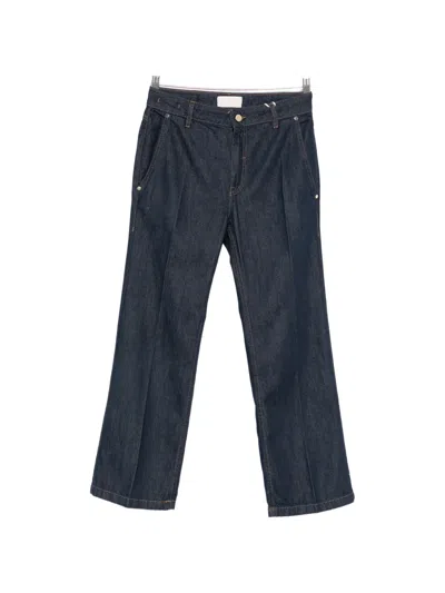 Iblues Pressed-crease Jeans In Blue