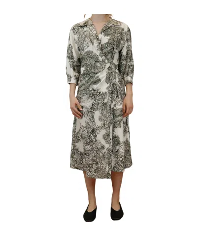 Iblues Printed Midi Dress In Green
