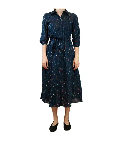 Iblues Printed Shirt Dress In Blue