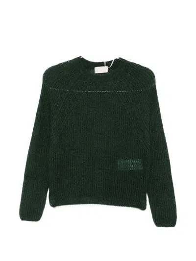 Iblues Raglan-sleeve Chunky-knit Sweater In Green