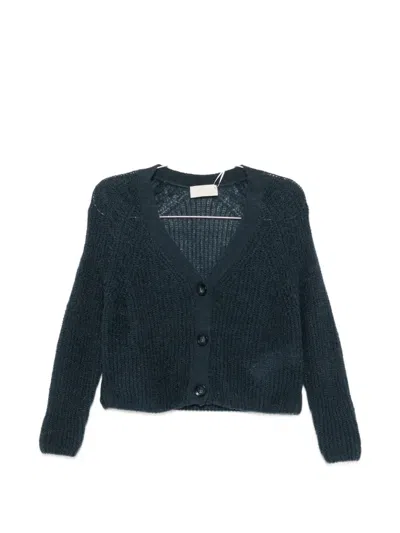 Iblues Ribbed-knit V-neck Cardigan In Blue