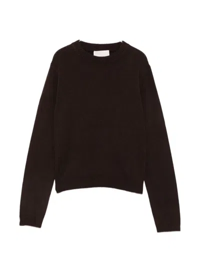 Iblues Ribbed-trim Crew-neck Sweater In Brown